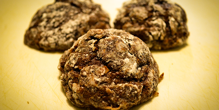Chocolate Coconut Crackle Cookies